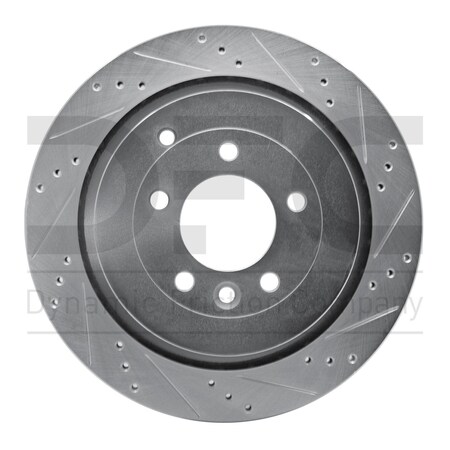 Dynamic Friction Co Brake Rotor Drilled And Slotted Silver, 631-11010R 631-11010R